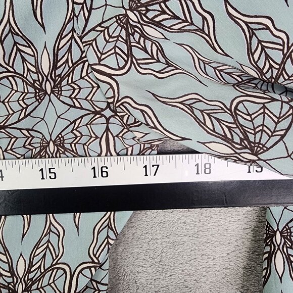 Women's Ya Los Angeles Boho Blue & Brown Floral Print Dress 3/4 Sleeves Size M - Picture 9 of 12